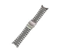 Correa de Metal de acero for buceo de 22mm compatible con for Casio Duro Mdv107-1A MDV106-1A Marlin reloj pulsera piezas de repuesto(Silver-Small)