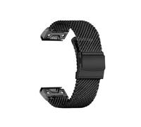 Correa de metal milanesa de 1,0 mm apta for Garmin Fenix 8 7 6X 6S 6 Pro 5X 5 Pulsera de acero inoxidable apta for correa de reloj for Garmin 26 mm 22 mm 20 mm(Black,For Garmin 20mm)