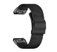 Correa de Metal milanesa for Garmin Fenix 8 7 6X 6S 6 Pro 5X 5 pulsera de acero inoxidable for reloj for Garmin 26mm 22mm 20mm(Black,20mm)