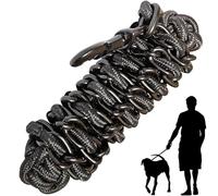 Correa de metal para perro con collar para mascotas, correas de entrenamiento para caminar, resistente y antimordeduras, gancho de cuerda para perros medianos y grandes
