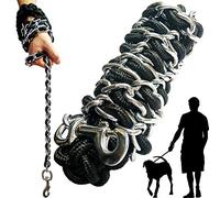 Correa de Metal para Perro, Correa de Cadena con Collar para Mascotas, Correas de Entrenamiento para Caminar, Gancho Resistente antimordeduras 360 para Perros medianos y Grandes (Grande)