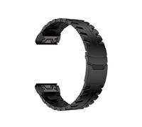 Correa de metal QuickFit de 26 mm compatible con for Garmin Fenix 8 51 mm 7 7X 6 6X Pro 3 5 5X Plus, pulsera de acero inoxidable(Black,QuickFit 26mm)