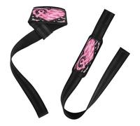 Correa de muñeca acolchada de neopreno para levantamiento de conciencia sobre el cáncer de mama, libélulas y corazón, 66 cm, para entrenamiento, gimnasio, levantamiento de potencia, culturismo
