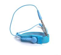 Correa de muñeca antiestática de 1 8 m con cordón con banda elástica ajustable y clip para mitigación de descarga electrostática