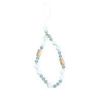 Correa de muñeca hecha a mano con cuentas para teléfono, Colgante Móvil, Cadena para teléfono celular, Regalo para mujeres y niñas, Azul