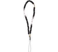 Correa de muñeca para teléfono móvil Homoyoyo negra con cuentas, accesorio decorativo y colgante para smartphones y teléfonos celulares.