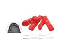 Correa de nailon ajustable portátil para voleibol de playa, juego de línea de límite para deportes al aire libre, cuerda de marcado en canchas de arena y hierba, kit rojo y azul (E)