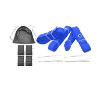 Correa de nailon ajustable portátil para voleibol de playa, juego de línea de límite para deportes al aire libre, cuerda de marcado en canchas de arena y hierba, kit rojo y azul (D)