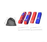 Correa de nailon ajustable portátil para voleibol de playa, juego de línea de límite para deportes al aire libre, cuerda de marcado en canchas de arena y hierba, kit rojo y azul (A)