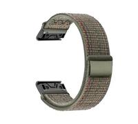 Correa de nailon de ajuste rápido de 20 22 26mm for Garmin Fenix 8 7X 7 7S 6X 6 Pro 6S 5 5X Pulsera relojes reemplazable.(Dark green with orange,22mm)