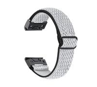 Correa de nailon elástica de 20mm for Garmin Fenix 7S 6S Pro 5S Plus, correa de reloj deportiva tejida for Garmin Fenix 8 43mm cierre(White-Black,20mm Fenix 8 43MM)