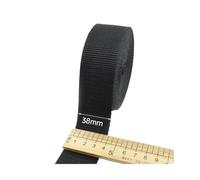 Correa de nailon negra 10 m | Cinta de cinta de 20/25/32/38/50mm de ancho for bolsa, mochila, equipaje, Kit de accesorios de costura DIY(Black-38mm)