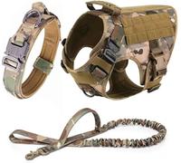 Correa de nailon para el pecho para perro, estilo táctico, equipo de entrenamiento de campamento con estructura reflectante, correa Molle para control al aire libre