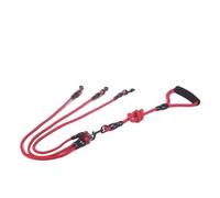 Correa de nailon para mascotas, doble doble cabeza para perros, acoplador de 2 vías, para caminar, dos y más collares para perros, correas para perros (3 cuerdas rojas)