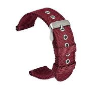 Correa de nailon tejida de lona 18 mm 20 mm 22 mm Pulsera de liberación rápida Correa de reloj de nailon Bandas de reloj deportivo for hombres(Red,22mm)