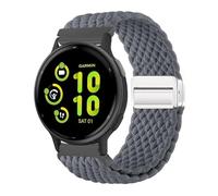 Correa de nailon trenzada compatible con Garmin Vivoactive 5/Vivoactive 3, correa elástica magnética de 20 mm de repuesto para Garmin Venu/ Venu Sq/ Vivoactive 3 Music/ Forerunner 645/245 Music (gris