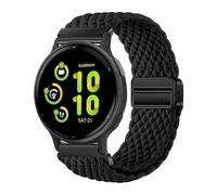 Correa de nailon trenzada compatible con Garmin Vivoactive 5/Vivoactive 3, correa elástica magnética de 20 mm de repuesto para Garmin Venu/Venu Sq/Vivoactive 3 Music/Forerunner 645/245 Music (negro)