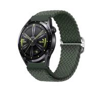 Correa de nailon trenzada de 22 mm y 20 mm para reloj Amazfit 3/4 Active 2 y Huawei (42 mm, verde militar)