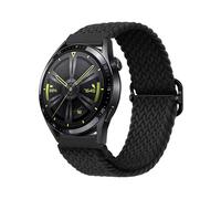 Correa de nailon trenzada de 22 mm y 20 mm para reloj Amazfit 3/4 Active 2 y Huawei Watch (negro, 42
