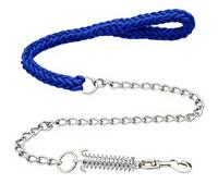 Correa de nailon trenzado de 8 hebras antiexplosión que absorbe los golpes para perros medianos y grandes, correa resistente para mascotas con gancho de resorte (azul, S)