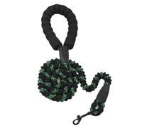 Correa de nailon ultraligera para perro, sin tirones, absorción de golpes para perros medianos y grandes, alta elasticidad y duradera (negro y verde)