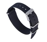Correa de nailon universal de 18 mm, 20 mm y 22 mm for reloj de hombre, accesorios de repuesto a rayas, correas de reloj deportivas trenzadas(Black,20mm)