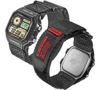 Correa de Nylon 18mm con Liberación Rápida para Casio AE/F/W (AE-1200, F-91W, etc.). Estilo militar robusto. Nylon premium tipo cinturón de seguridad