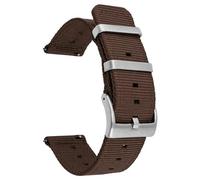 Correa de nylon duradero hebilla de acero inoxidable accesorios de reloj de cinturón de banda de muñeca universal, Marrón, 20mm