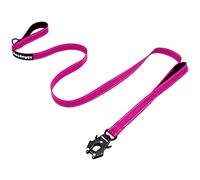 Correa de Perro Antitirones 1,2m para Grande Mediano Pequeño, Correa de Adiestramiento con 2 Mango y Hilos Reflectantes y Hebilla de Bloqueo Auto Robusto Nylon Cuerda Resistente Rosa Oscuro 4ft