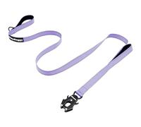 Correa de Perro Antitirones 1,2m para Grande Mediano Pequeño, Correa de Adiestramiento con 2 Mango y Hilos Reflectantes y Hebilla de Bloqueo Auto Robusto Nylon Cuerda Resistente Morado Claro 4ft
