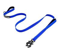 Correa de Perro Antitirones 1,2m para Grande Mediano Pequeño, Correa de Adiestramiento con 2 Mango y Hilos Reflectantes y Hebilla de Bloqueo Auto Robusto Nylon Cuerda Resistente Azul Oscuro 4ft