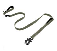 Correa de Perro Antitirones 1,5m para Grande Mediano Pequeño, Correa de Adiestramiento con 2 Mango y Hilos Reflectantes y Hebilla de Bloqueo Auto Robusto Nylon Cuerda Resistente Verde Militar 5ft
