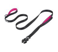 Correa de Perro Antitirones 1,8m para Grande Mediano Pequeño, Correa de Adiestramiento con 2 Mango y Hilos Reflectantes y Hebilla de Bloqueo Auto Robusto Nylon Cuerda Resistente Negro Rosa 6ft
