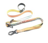 Correa de perro de doble asa, correa ajustable larga y corta para cachorros, correas duraderas para entrenamiento y paseos (amarillo-verde)
