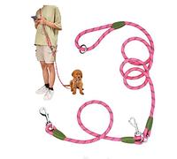Correa de Perro Manos Libres para Correr, Entrenamiento, Cuerda Cruzada Doble para Perro, 1,2 cm de Grosor, Correa Reflectante de Nailon Resistente para Perros pequeños, medianos y Grandes (Rosa)