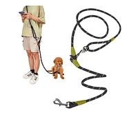 Correa de Perro Manos Libres para Correr y Caminar, Doble para Perro, Correa Reflectante de Nailon de 1,2 cm de Grosor, Correa de Perro Resistente para Perros pequeños, medianos y Grandes (Negro)