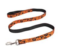 Correa de perro para mascotas de Halloween, hebilla de metal, sombrero de calabaza, estampado de murciélago, accesorio lindo para festivales (B, M)