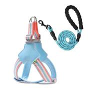 Correa de Perro reflexiva de la Noche del arnés del Modelo del Telar jacquar del Animal doméstico del Estilo del Chaleco de la Correa del Perro(Blue,S)