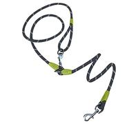 Correa de Perro Resistente Cuerda para Mascotas Larga Doble Cabeza con Hebilla de Aleacion para Paseo Manos Libres Adecuada para Regalar Pase, Negro