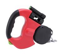 Correa de Perro Retráctil Doble Automática con Luz LED Fácil de Control Control para Dos Perros Agarres Cómodas (Rojo)