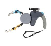 Correa de Perro Retráctil Doble para 2 Perros Pequeños, Correa de Mascota Extensible de 9.84 Pies con Luz LED, un Bloqueado, Control para Dos Perros (Gray)