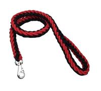 Correa de perro tejida gruesa de ocho hebras de dos tonos, adecuada para perros grandes (rojo y negro, S)
