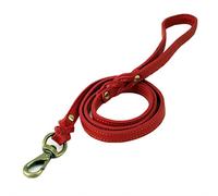 Correa de Piel 1,2 Metros, Correa de Piel de Vacuno, Suave, Correa para Mascotas, Gatos, Cachorros, Perros pequeños, Correa de Cuero (Rojo)