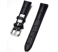 Correa de piel auténtica universal para hombre y mujer, unisex, para chico y niña 12 14 16 18 20 22 24 mm con pasadores incluidos, Negro , 24mm, Unisex