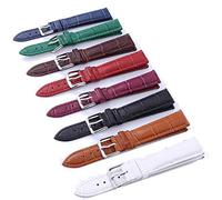 Correa de piel auténtica universal para hombre y mujer, unisex, para chico y niña 12 14 16 18 20 22 24 mm con pasadores incluidos, violeta, 18mm, Unisex