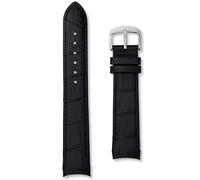 Correa de piel de becerro de grano de cocodrilo, extremos curvos, color negro y marrón, 20 mm, 22 mm, correa de repuesto para reloj de vestir para hombre y mujer, patrón de cocodrilo de cocodrilo,