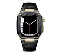 Correa de piel de metal para Apple Watch de 1.57 pulgadas, 1.77 pulgadas, kit de modificación, correa de piel de becerro de lujo para iWatch 9, 8, 7, SE, 6, 5, 4, Series Watch correas de repuesto,