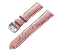 Correa de piel de vaca de grano Litchi de 13-22mm, accesorios de correa de reloj de cuero suave para hombres y mujeres, Almidón de raíz de loto, 17mm
