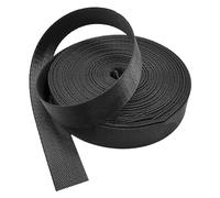 Correa de polipropileno, Correa de nailon espiga 25 mm/38 mm x 5-20 yardas multicolor for bolsos, mochilas, bricolaje(Black,25mm x 10 yard)