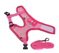 Correa de Pollo, Arnés de Pollo Arnés de Pato Breathable Mesh Training y Leas Correa Ajustable Entrenamiento Al Aire Libre Traje de Tracción para Ganso Pequeño Pets Pets (S piña Rosa)